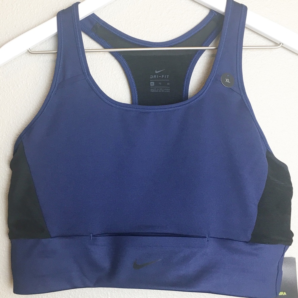 Nike Dry Fit Blue and Black Spirts Bra